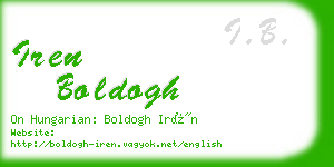 iren boldogh business card